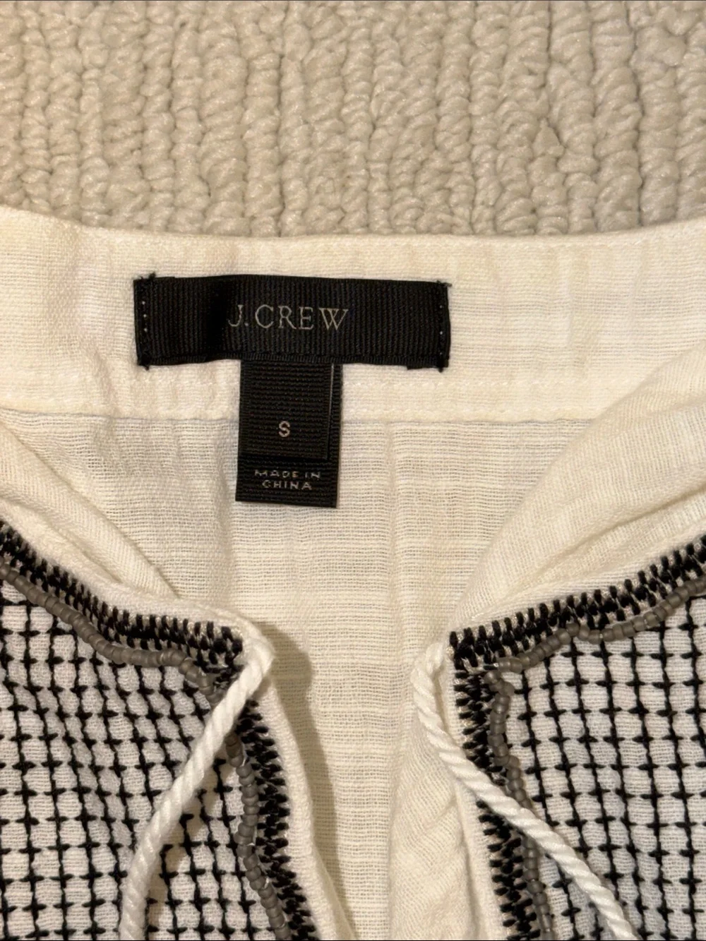 J Crew White Embroidered Boho Cover up Dress with Tassels - size small